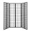 Living And Home (Black) 6-Panel Solid Wood Folding Room Divider Screen 6
