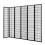 Living And Home (Black) 6-Panel Solid Wood Folding Room Divider Screen 7
