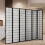 Living And Home (Black) 6-Panel Solid Wood Folding Room Divider Screen 2