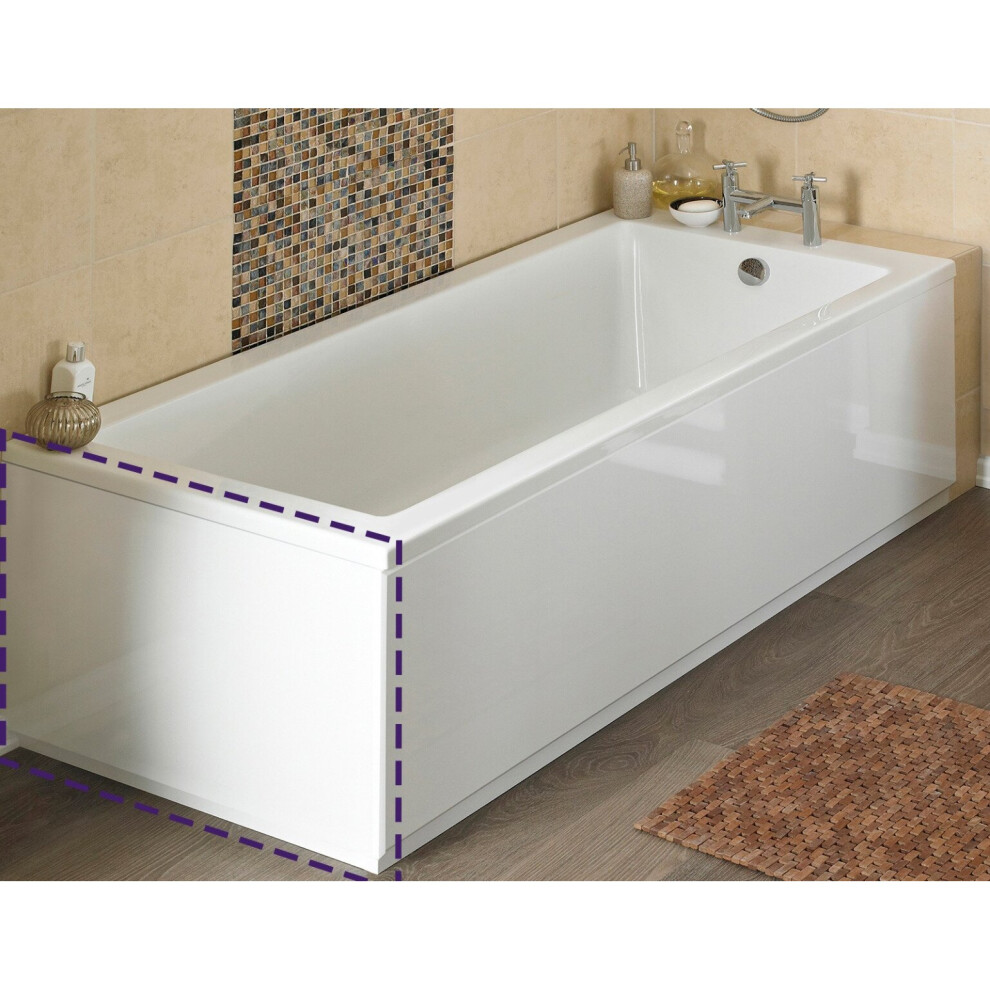 750 mm Modern Gloss White MDF End Bath Panel | Lucia