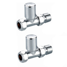 Adjustable Modern Straight Radiator Valves Chrome with Brass Construction | Luke