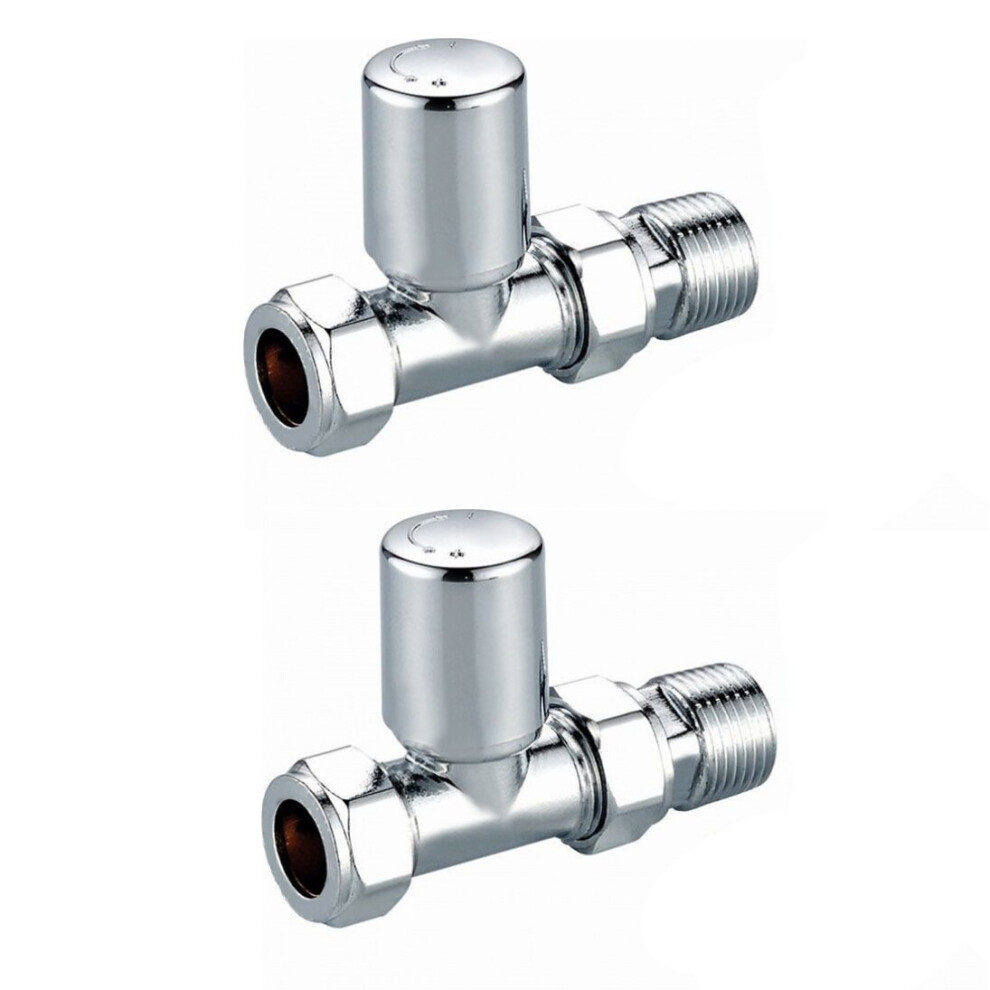 Adjustable Modern Straight Radiator Valves Chrome with Brass Construction | Luke