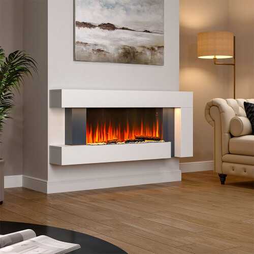 Living And Home 52 Inch C-Framed Freestanding Electric Fireplace 2000W 1