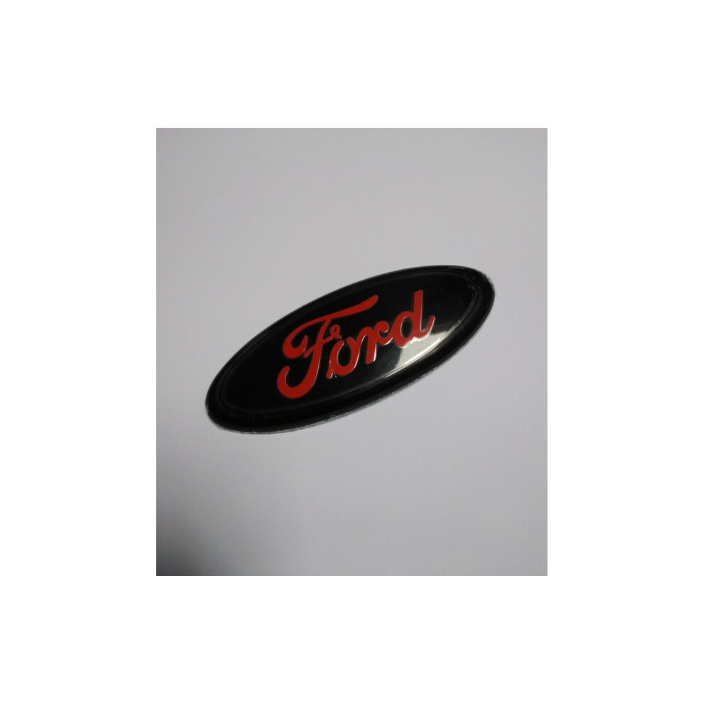 Ford 175mm X 70mm Oval Badge Logo Emblem Black & Red High Quality