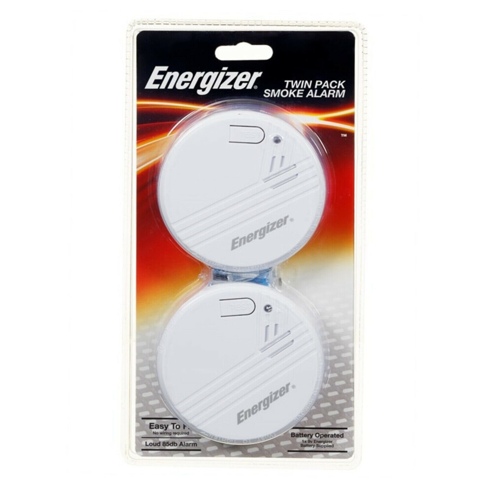 Energizer Smoke Detector Optical Fire Alarm - Twin Pack