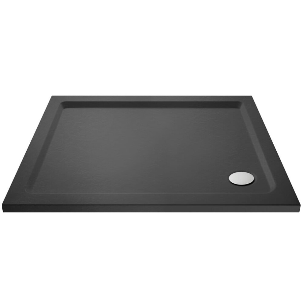 Slim 1100 x 900 mm Rectangular Polyurethane Resin Shower Tray Slate Grey