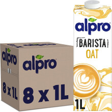 Alpro Store Alpro Barista Foamable Oat Plant-Based Long Life Drink, Vegan & Dairy Free, 1L (Pack of 8) Packaging may vary