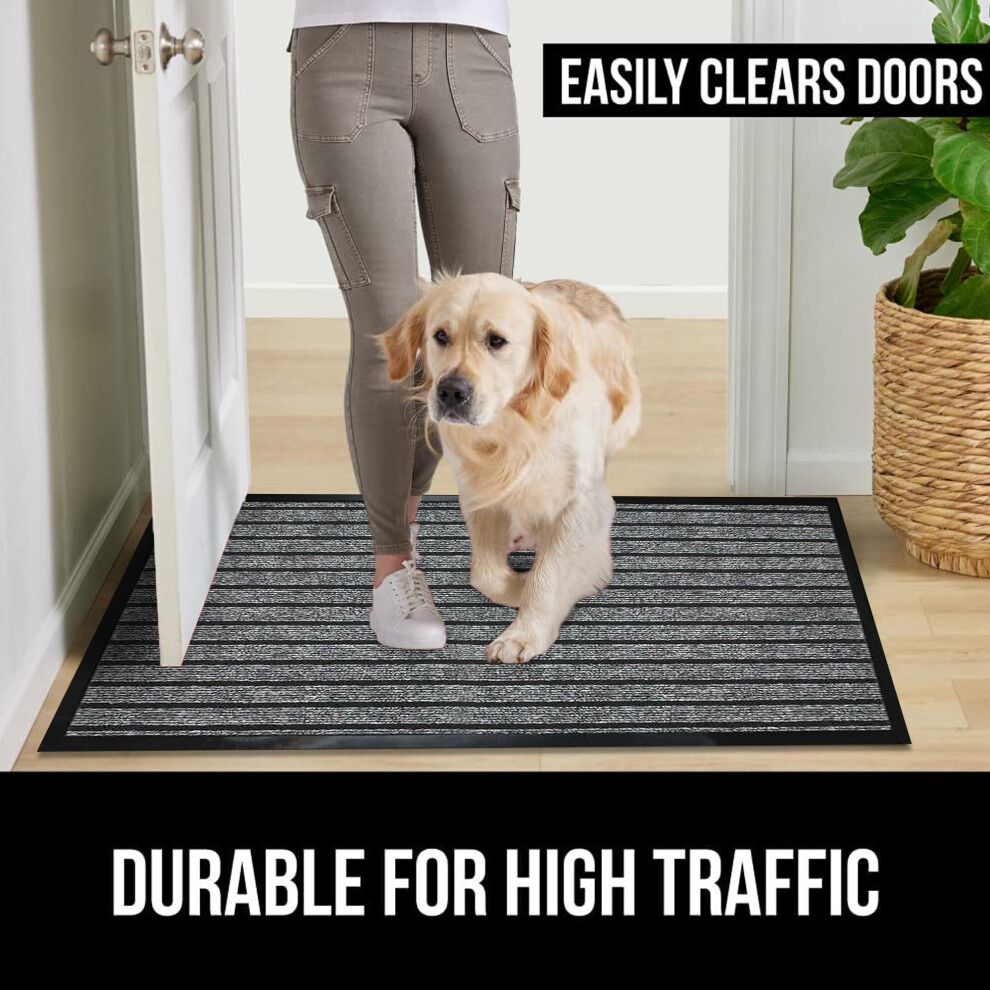 (40 x 60 cm , Grey) Heavy Duty Rubber Door Mats Non Slip Dirt Trapper