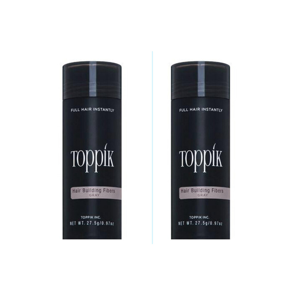 Toppik Hair Building Fibers, Grey, 27.5 g (pk 2)