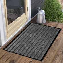 (80 x 300 cm, Grey) Rubber Mats Heavy Duty Kitchen Runner Rug Door Mat