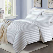 (White, Single: 137 X 200 CM) Luxury Duvet Cover Set Stripe Duvet Quilt Cover Stitch Bedding Set with Pillowcases