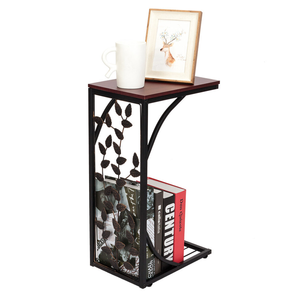 Narrow Sofa Side Table C-Shaped Coffee End Table Laptop Desk Any Room