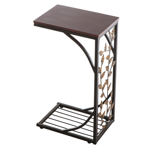 Narrow Sofa Side Table C-Shaped Coffee End Table Laptop Desk Any Room 2