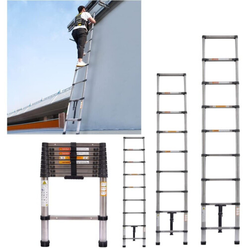 Telescoping Ladder, Portable Telescopic Extension 2.6M Tall Multi