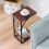 Narrow Sofa Side Table C-Shaped Coffee End Table Laptop Desk Any Room 10