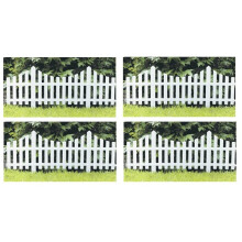 4 White Picket Fence Wood Effect Plastic Edging Flexi Garden Bed Lawn