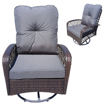 Patio Rattan 360° Swivel Rocker Cushion