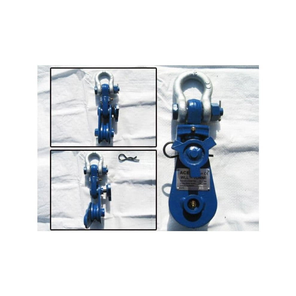 (Shackle, 6 Inch - 8 Ton (16Mm Wire)) Heavy Duty Winch Snatch Block (Lightweight Pulley) 600988576896