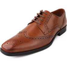 (Light Brown, 10 UK) Classic Oxford Formal Shoes for Men Lace Up Shoes