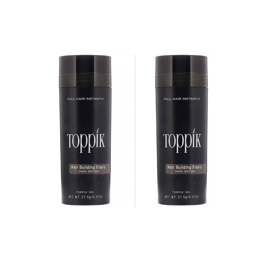 (DARK BROWN) Toppik Hair Building Fibres | 27.5g (pack of 2)