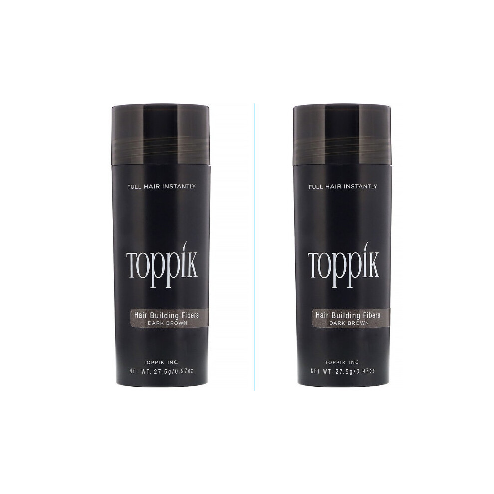 (MARRON FONCÉ) Toppik Hair Building Fibres | 27.5g (paquet de 2)