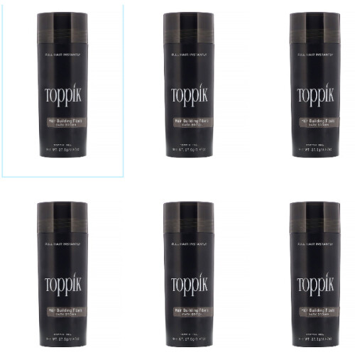 (DARK BROWN) Toppik Hair Building Fibres 27.5g (pack of 6) on OnBuy