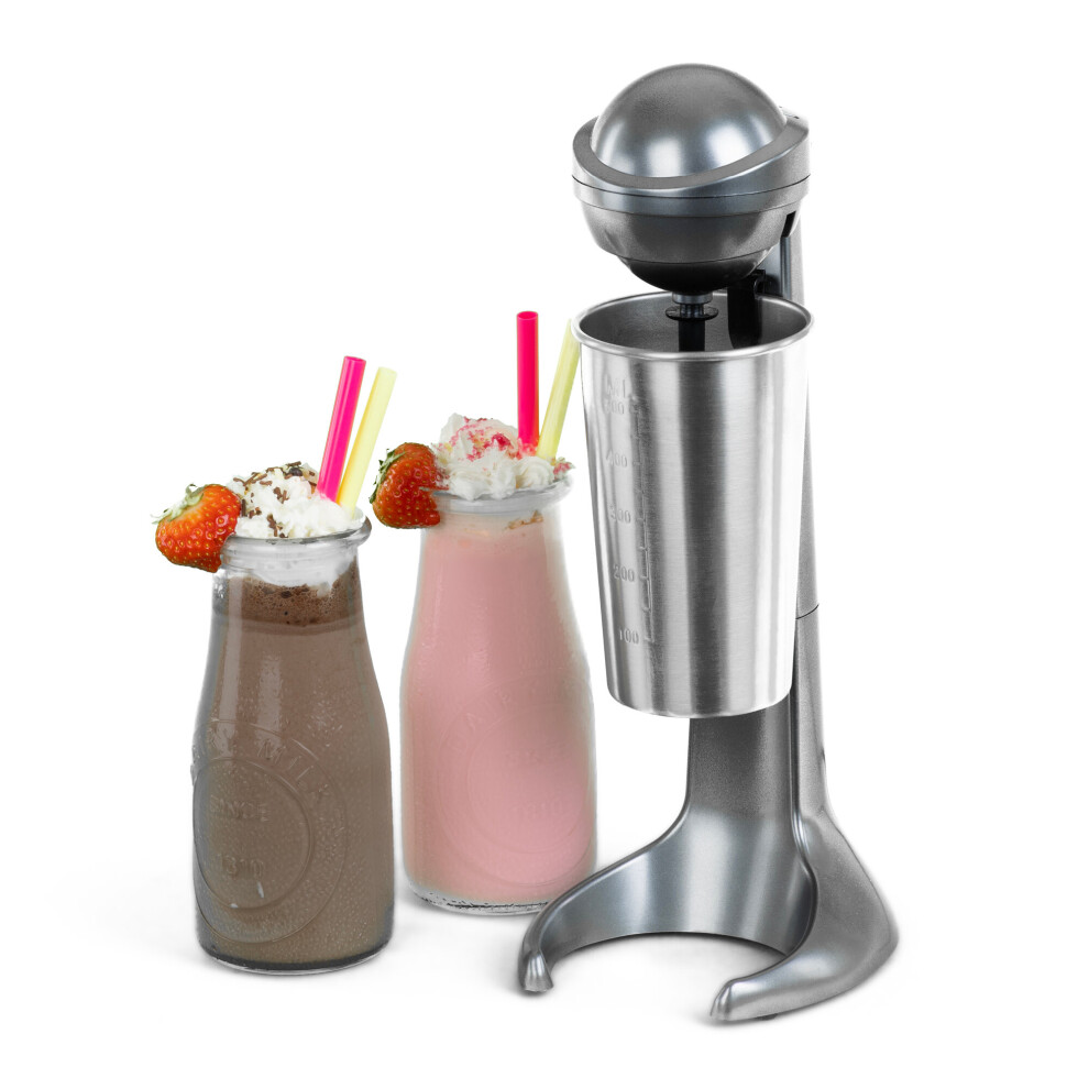 (Silver) LIVIVO 100W Retro Milkshake Maker with Stand Mixer