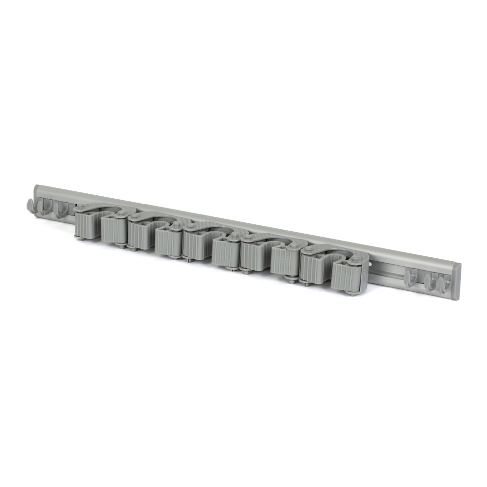 Livivo (Grey) Heavy Duty Wall Mounted Mop And Broom Holder Grey