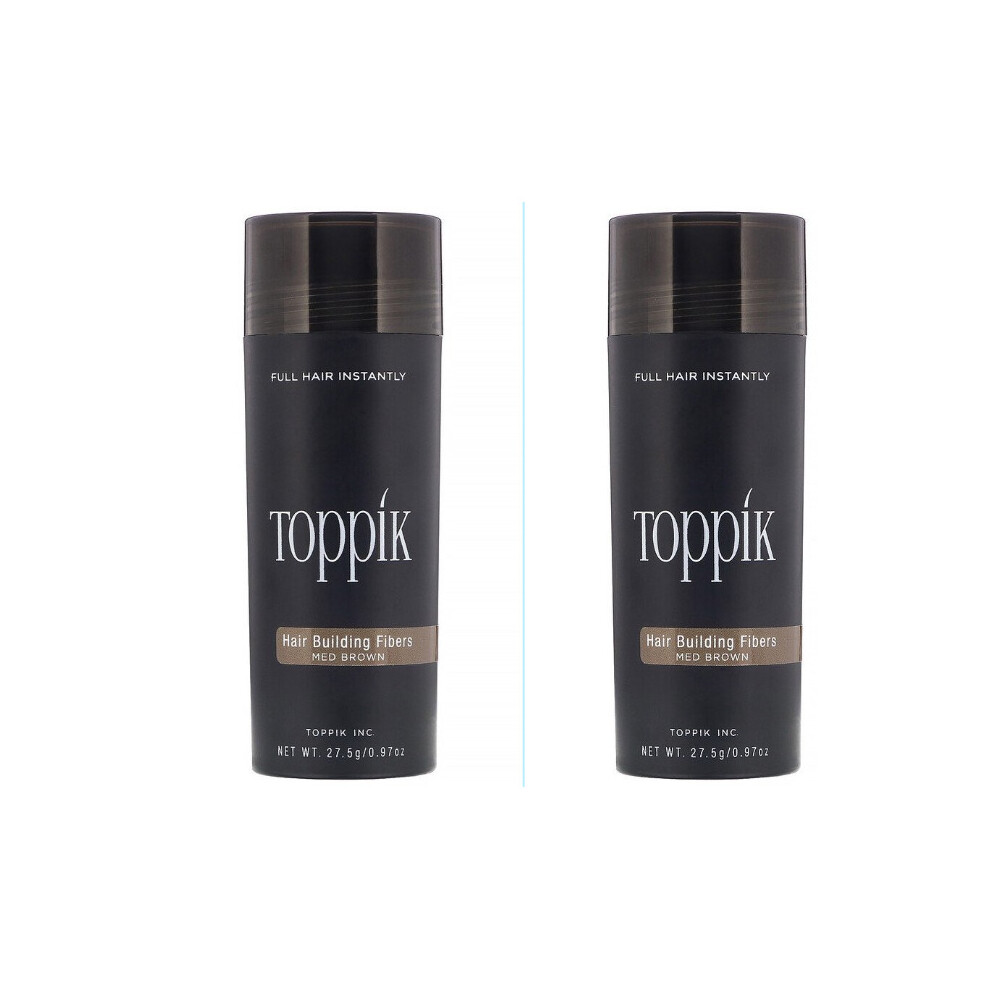 (MEDIUM BROWN) Toppik Hair Building Fibres | 27.5g (pack of 2)