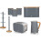 Swan Swan Nordic Grey Kettle 2 Slice Toaster & Kitchen Accessories Set 1