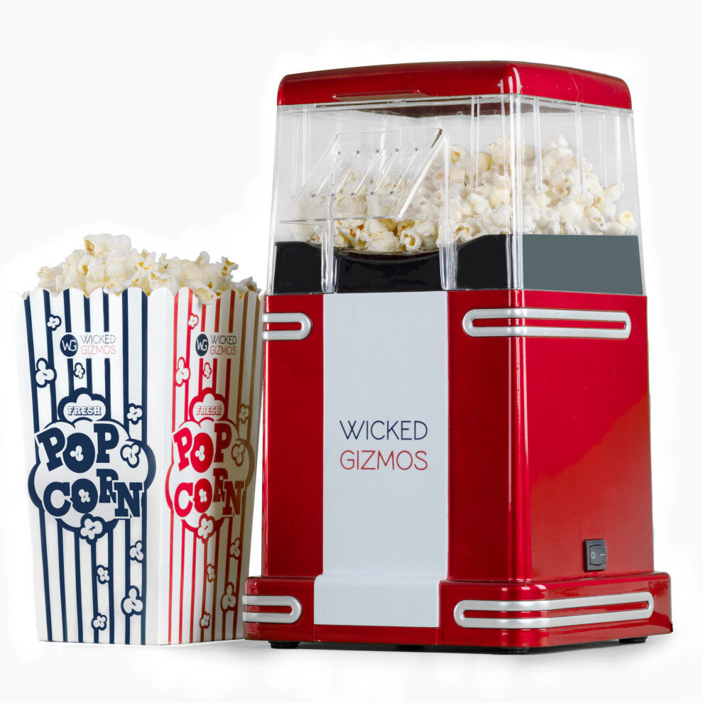 WICKED GIZMOS Retro Hot Air Popcorn Maker - Fat-Free Popcorn Popper Machine