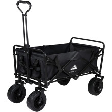(Black) Festival Trolley Camping Folding Wagon Wheelbarrow