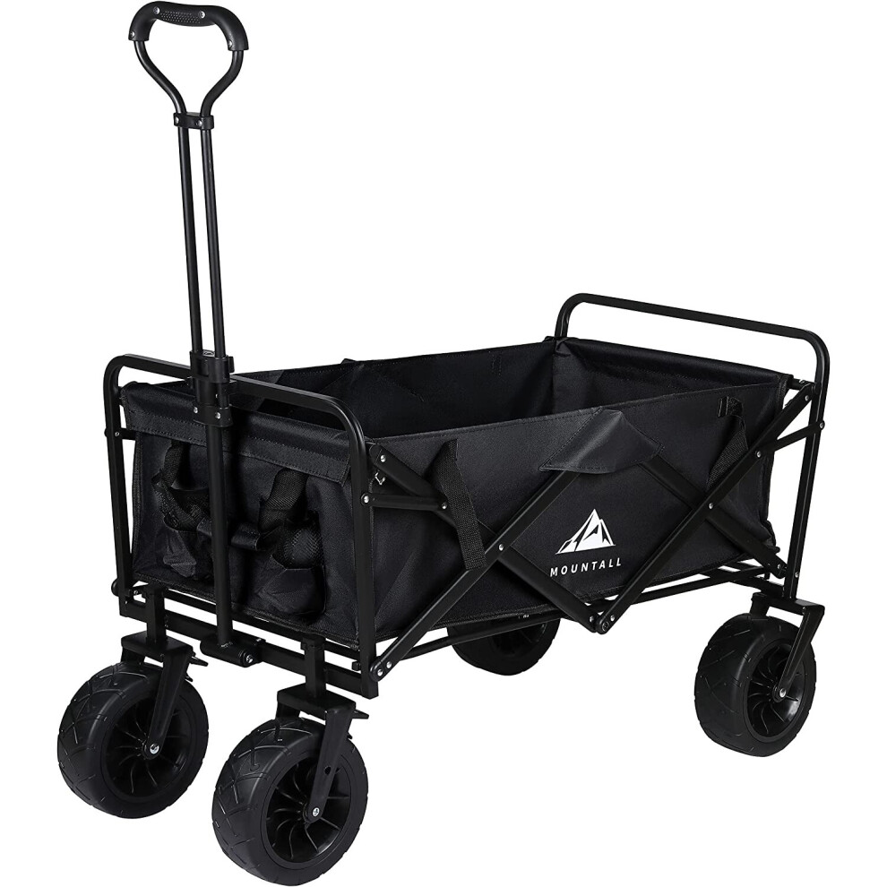 (Black) Festival Trolley Camping Folding Wagon Wheelbarrow