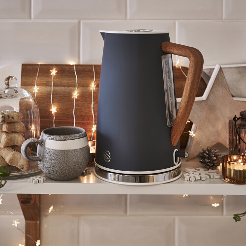 Swan Swan Nordic Grey Kettle 2 Slice Toaster & Kitchen Accessories Set 2