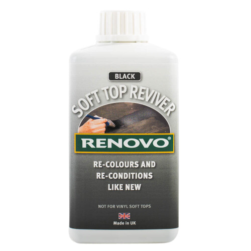 Renovo Soft Top Reviver Black Re-Colours Convertible Cabriolet Canvas Hood 500ml