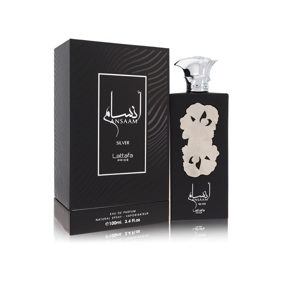 Lattafa Pride Ansaam Silver by Lattafa Eau De Parfum Spray (Unisex) 3.4 oz