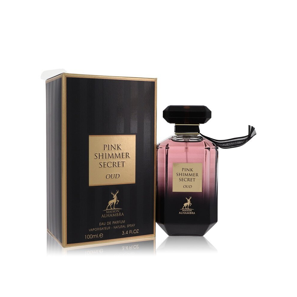 Pink Shimmer Secret Oud by Maison Alhambra Eau De Parfum Spray (Unisex) 3.4 oz