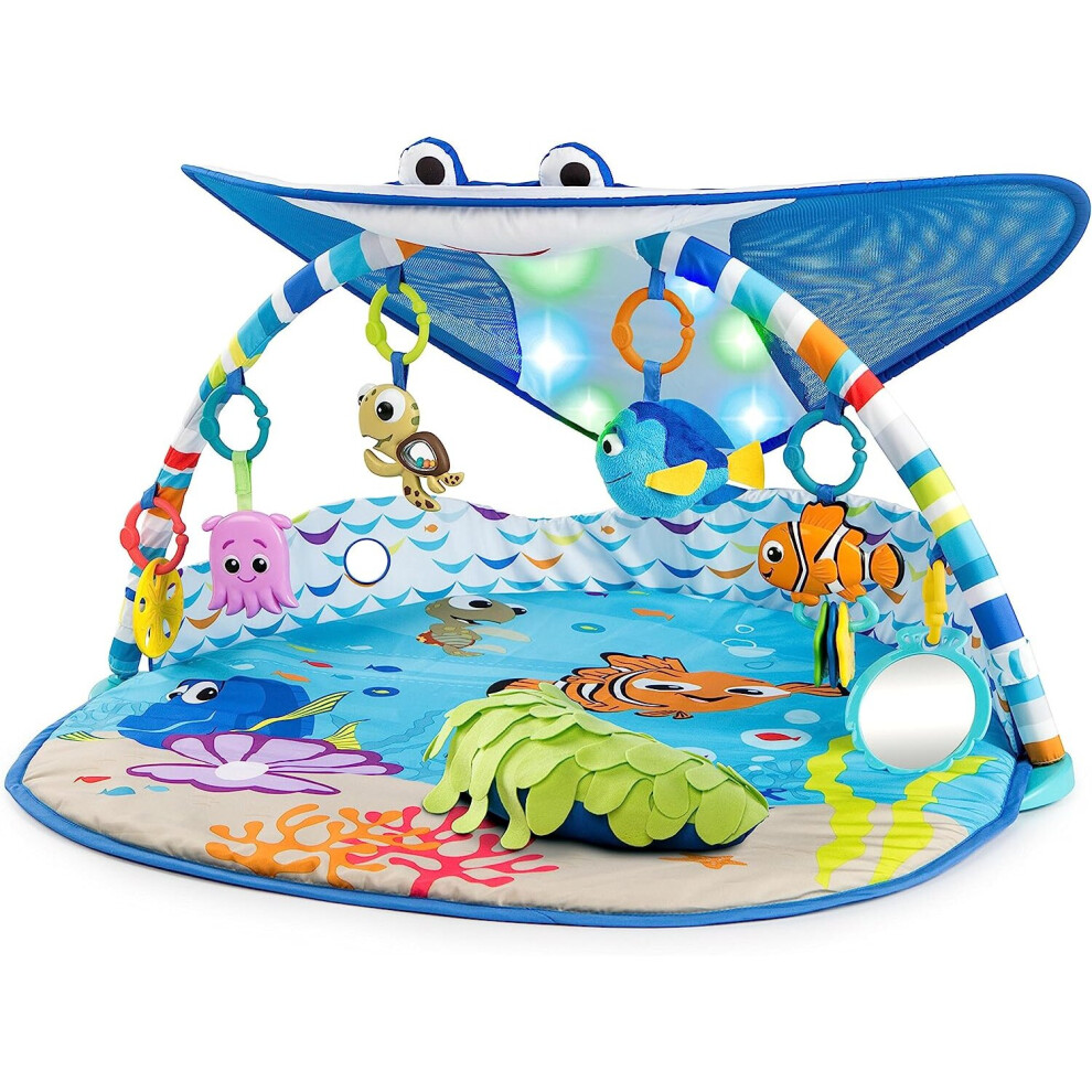 Bright Starts, Disney Baby, Finding Nemo Ocean Lights Baby Activity Gym and Play Mat with 