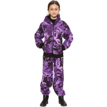 (2-3 Years, Camo Purple) Unisex Plain Hoodie with Joggers Jogging Sweatpant