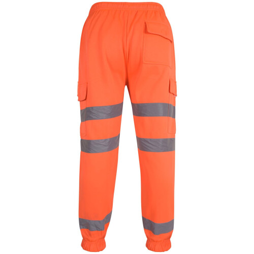 (M, Neon Orange) Mens High Visibility Safe Work Reflective Trousers 2