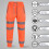 (L, Neon Orange) Mens High Visibility Safe Work Reflective Trousers 6
