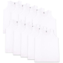 (XL, White) Mens Soft 100% Cotton Pack Of 10 Undershirt Vests