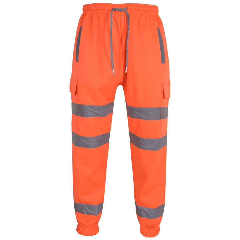 (4Xl, Neon Orange) Mens High Visibility Safe Work Reflective Trousers 5059151285748