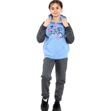 (13 Years, Blue) Girls Tracksuit Hooded Zipper Bottom Jogging Suit