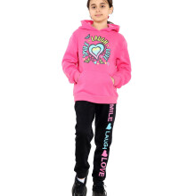 (11-12 Years, Pink) Girls Tracksuit Hooded Hoodie Bottom Jogging Suit