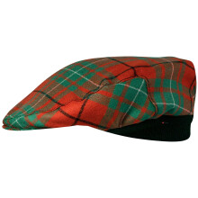 Mens Tartan Flat Cap MacAuley Ancient Tartan Plaid Design Mens and Womens One size Elasticated Band Comfort Fit Scottish Made