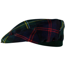 Mens Tartan Flat Cap Malcolm Modern Tartan Plaid Design Mens and Womens One size Elasticated Band Comfort Fit Scottish Made