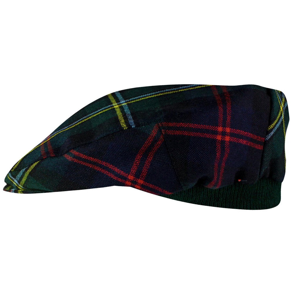 Mens Tartan Flat Cap Malcolm Modern Tartan Plaid Design Mens and Womens One size Elasticated Band Comfort Fit Scottish Made-image-OPC-PBWDFCQ-NEW