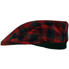 Mens Tartan Flat Cap MacDuff Modern Tartan Plaid Design Mens and Womens One size Elasticated Band Comfort Fit Scottish Made
