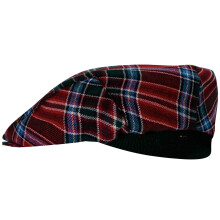 Mens Tartan Flat Cap MacBean Modern Tartan Plaid Design Mens and Womens One size Elasticated Band Comfort Fit Scottish Made